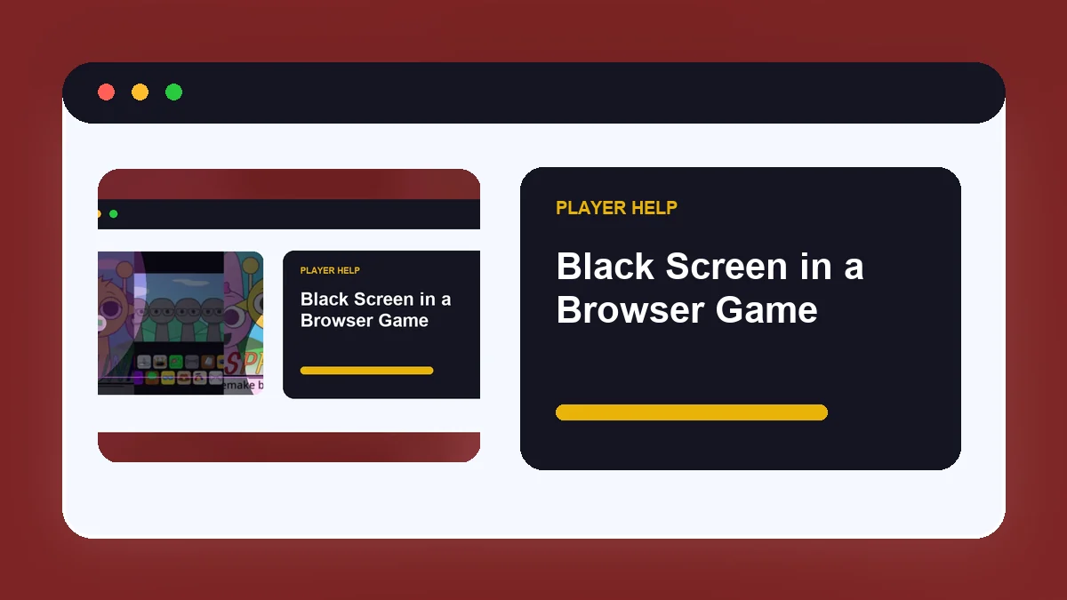 Schwarzer Bildschirm in a Browser Spiel